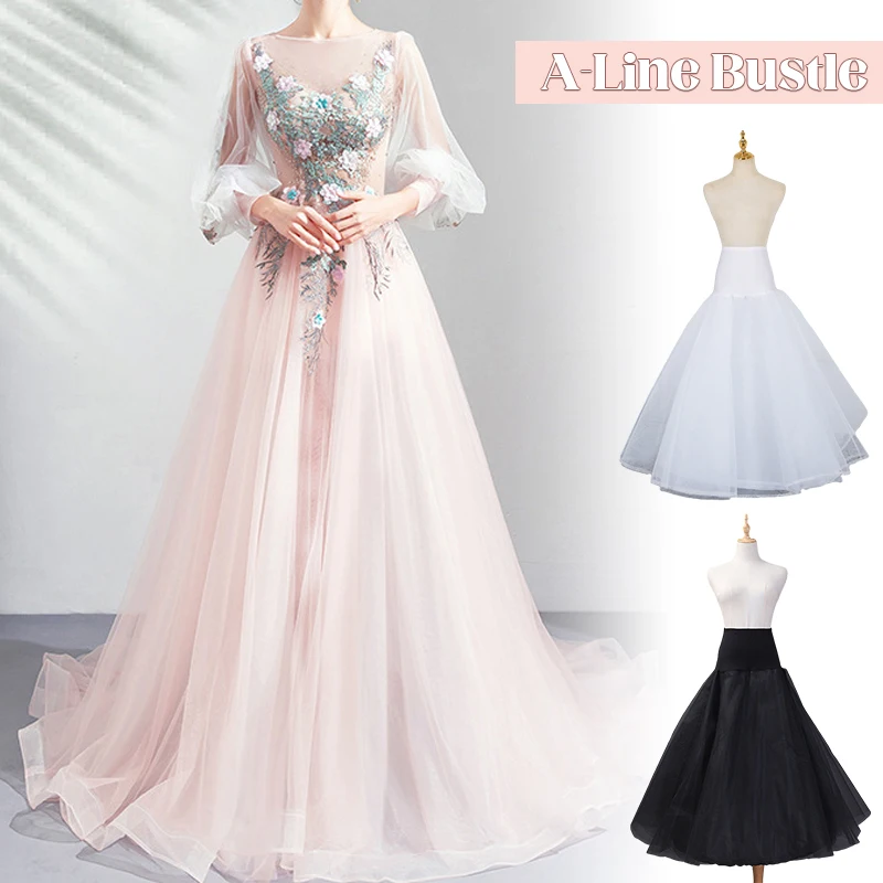 A-line Bustle With A Steel Ring Underskirt Double Layer Lace Yarn Petticoat Women Wedding Dress Performance Bridal Gown Skirt