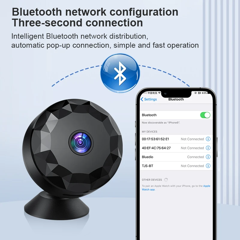 

MiniHD Camera WiFi IP/AP Remote monitoring Securitys Wireless Smart Home Infrared Night Vision Kids Elderly Pet Cylinder Camera