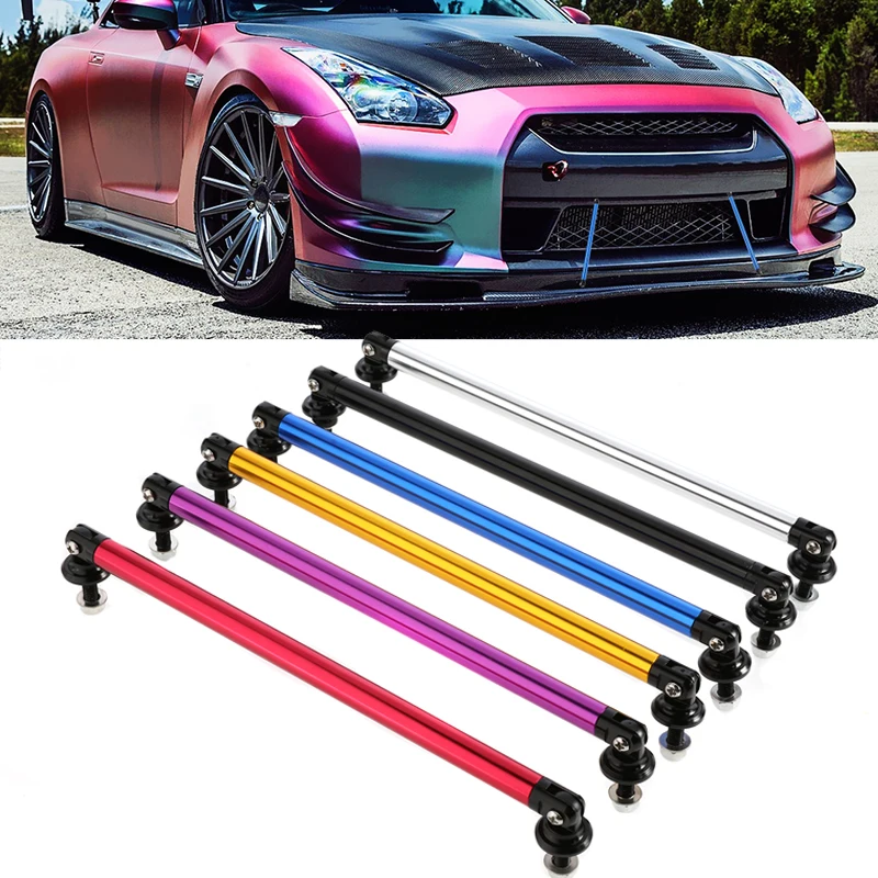 200mm 2pcs Universal Adjustable Front Rear Bumper Lip Splitter Rod Pull Rod Support Bars Car Racer Auto Lever