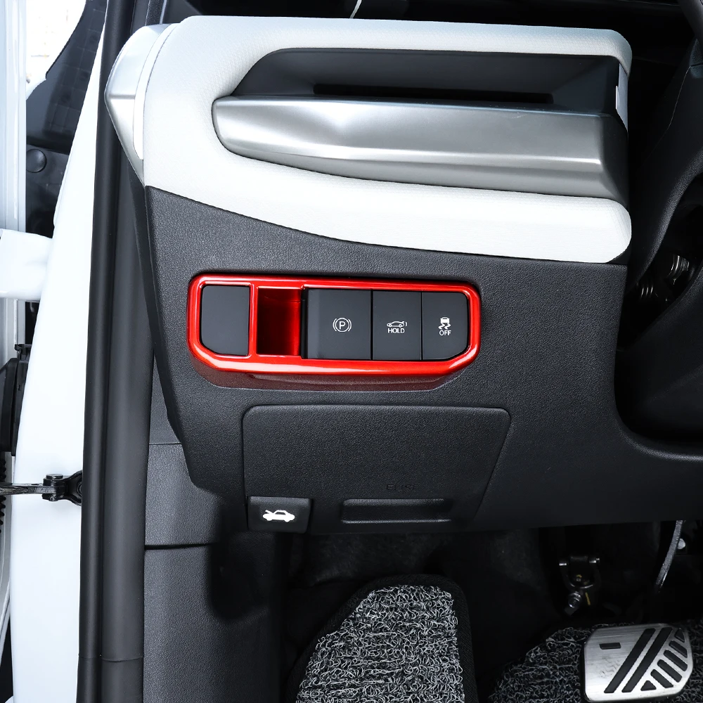 إطار فرامل إلكتروني للسيارات منطقة زر ملحقات الديكور مادة ABS لمحرك اليد اليسرى KIA EV4 2025-2026 #6