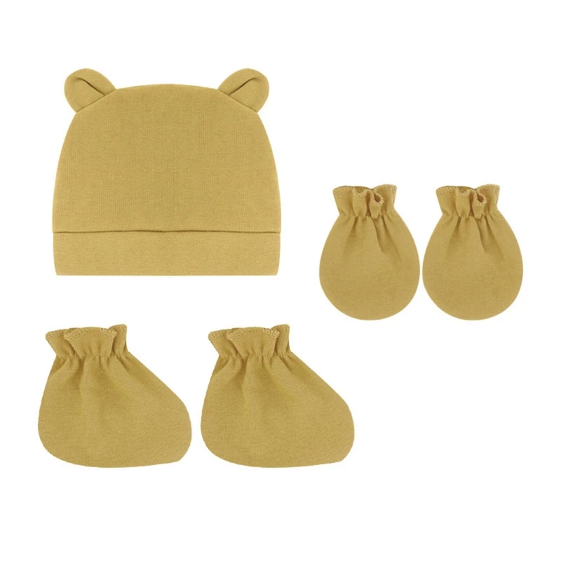 Gants anti-rayures en coton doux pour bébé, chapeau couvre-pied, cadeaux, accessoires photographie, nouvelle collection