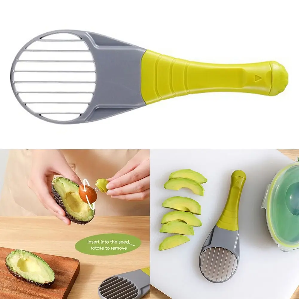 

Portable Avocado Separator Three-in-one Multi-function Stone Pulp Household Fruit Choppers Avocado Cutting Tool Avocado Slicer