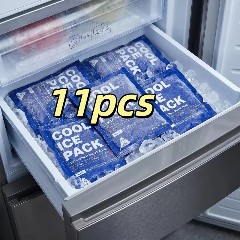 11PCS Reusable Large Capacity Ice Packs Set Long‑Lasting Cold No Power for Food Freshness Delivery Camping Picnic RV Outdoor Sum