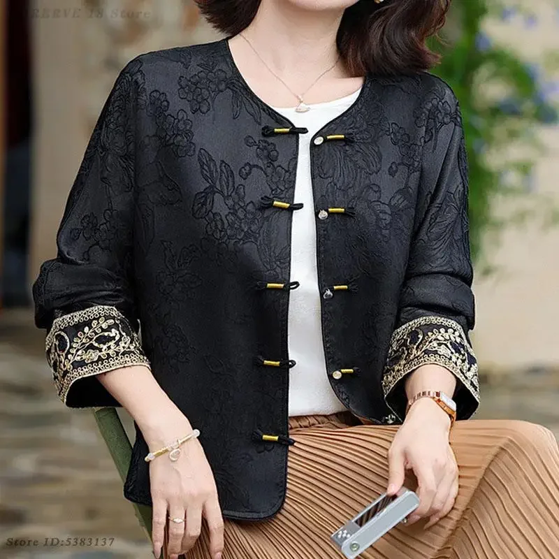 

Spring Autumn New Vintage Jackets Luxury Jacquard Outwear Chinese Style Tang Clothes Jacket Coat Tradition Oriental Costume