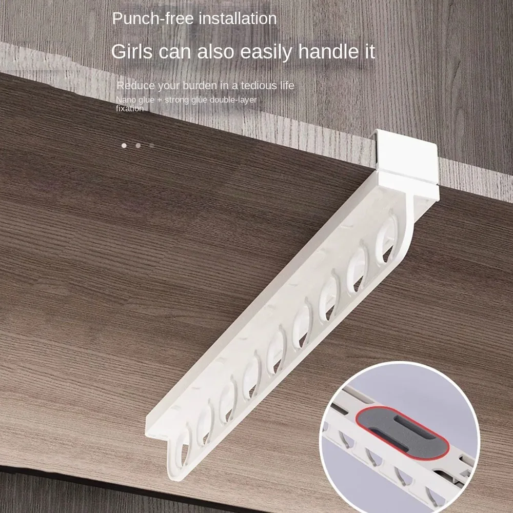 New Multifunctional Folding Hanger Portable Folding Wardrobe Storage Organiser White/Grey Multi Hanging Storage Hanger Home view 4