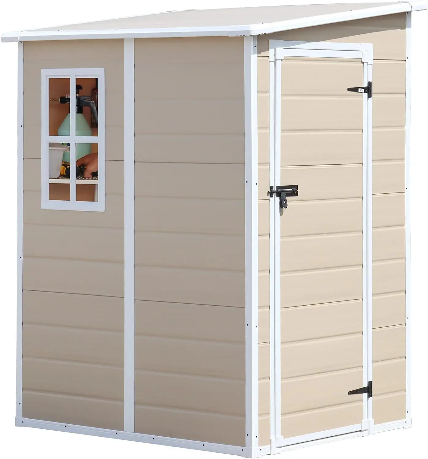 

CDCASA 5x4 FT Resin Storage Shed, Waterproof Sheds & Outdoor Storage with Floor & Window & Lockable Door, Tool Shed for Garden,