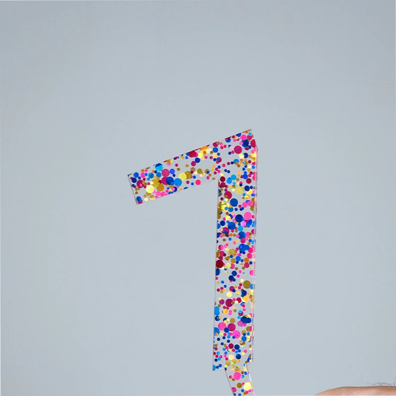 3,4 Zoll Acryl-Zahlen-Kuchenaufsatz, bunt, glitzernd, digital, 0–9, für Kinder, alles Gute zum 1. Geburtstag, Party, Jahrestag, Kuchendekorationen – Detail 10