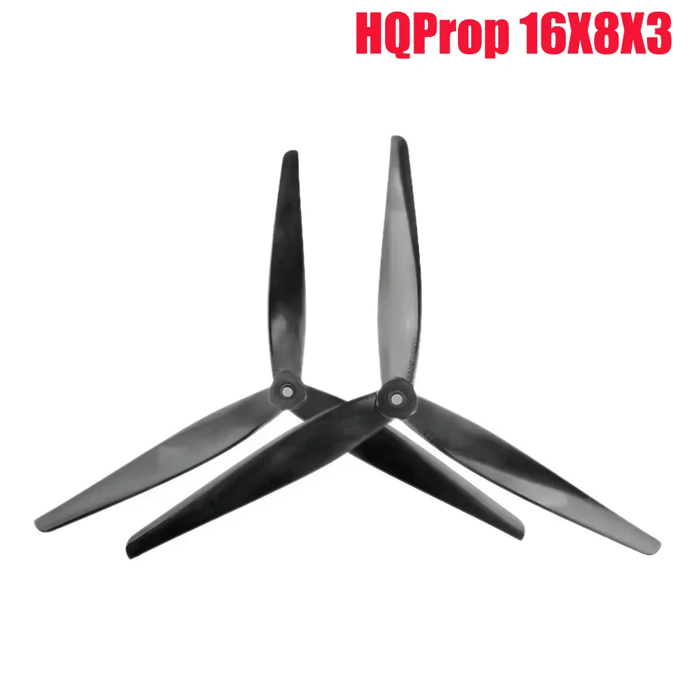 2 paires HQProp 16X8X3 1680 3 pales en Nylon renforcé de fibres de verre noir hélice de 16 pouces CW CCW pour Drone RC Mulitcopter