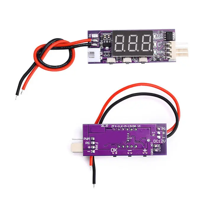 DC12V PWM Fan Temperature Control Governor Small 4 Wire Temperature Speed Digital Display Supports 3A Internal Fan Shutdown