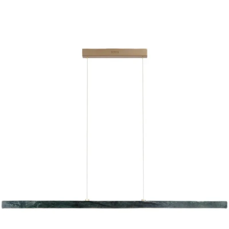 

Bar counter All copper long dining room Long island table Light luxury restaurant Marble minimalist chandelier