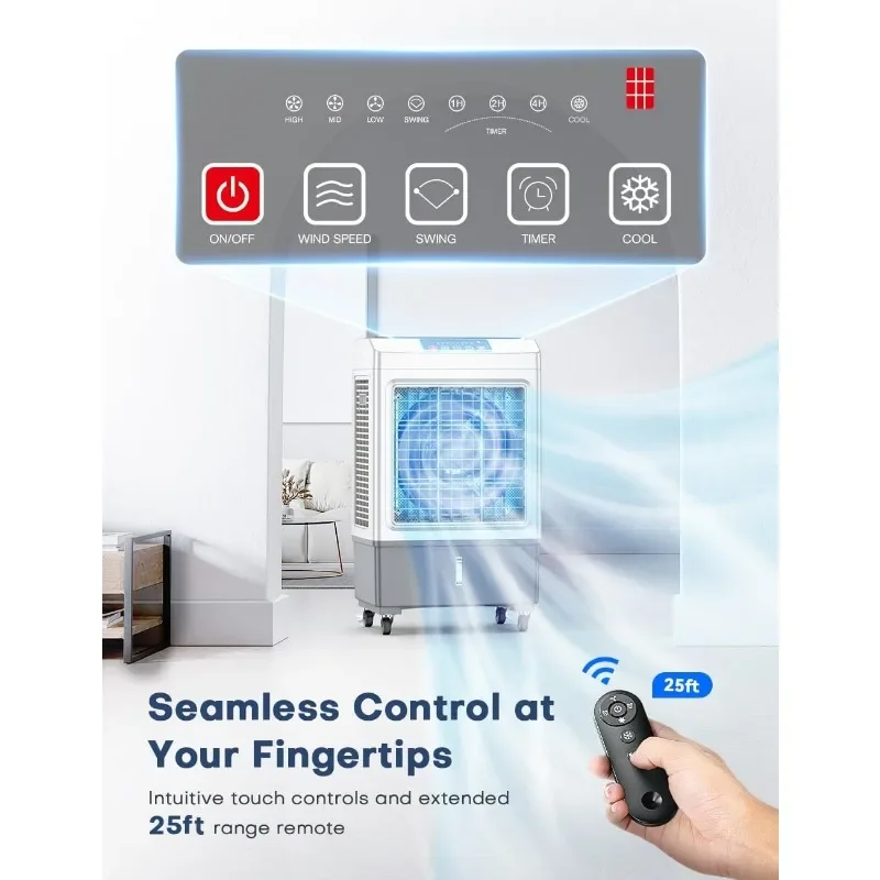 Balko-インテリジェントタイマー付きエアコン,自動シャットオフ,リモコン,波の振動,蒸発空気冷却器