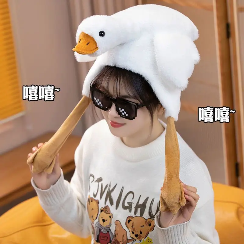 Parody Funny Flying Goose Winter Hat For Party Spoof Cute Cap Bonnet For Girl Women Children Birthday Gift Celebration Present