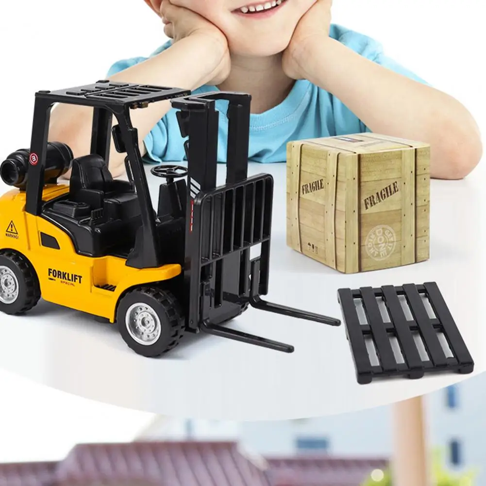 Forklift Inertia Toy Burrs-free Excellent Fadeless Pull Back Forklift Inertia Toy Competition Game Robot Forklift Toys for Kids