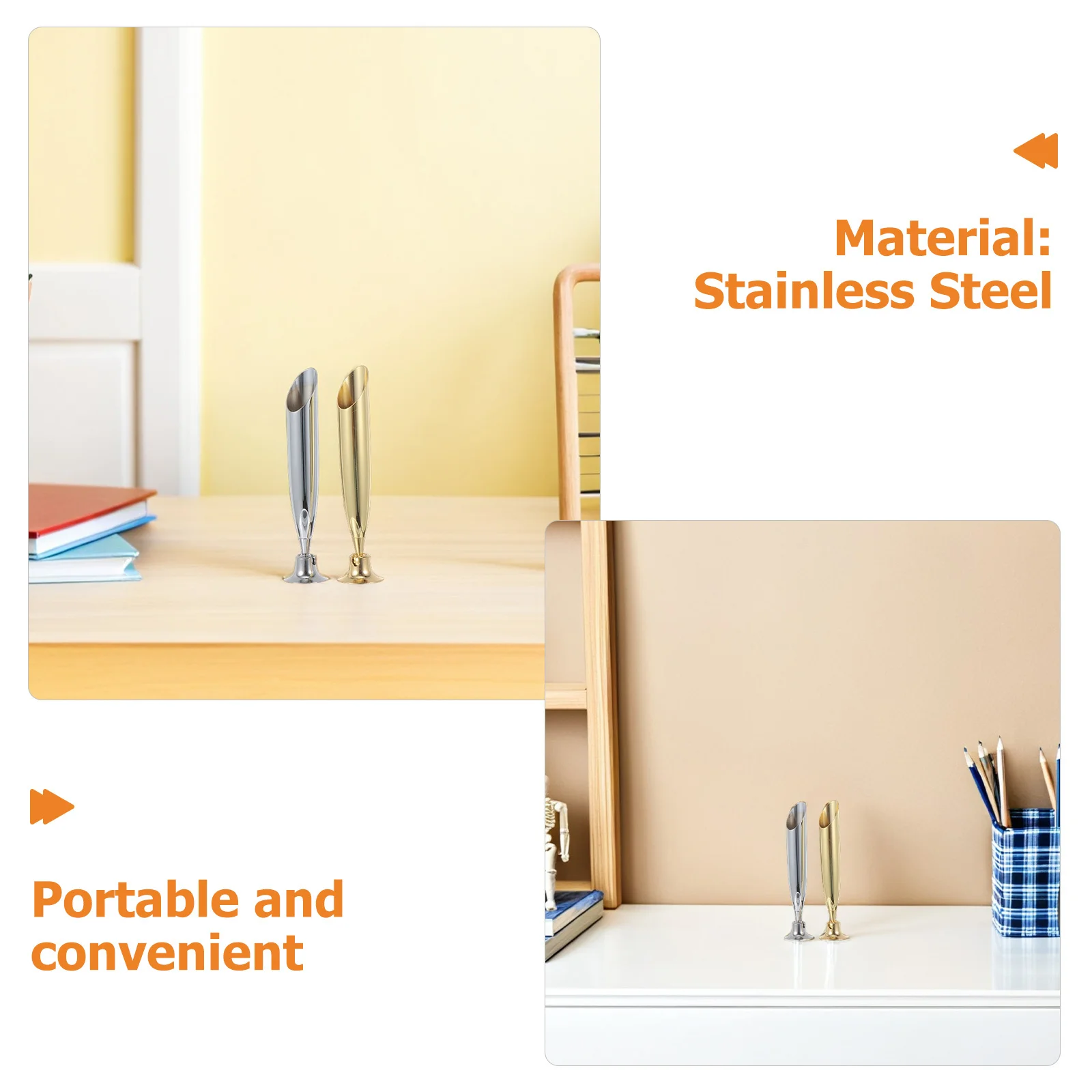 3Pcs Metal Single Pen Stand: Insertion Holder Base for Quill Dip Fountain Pens Desk Display Storage Solution Fountain Pen Cradle