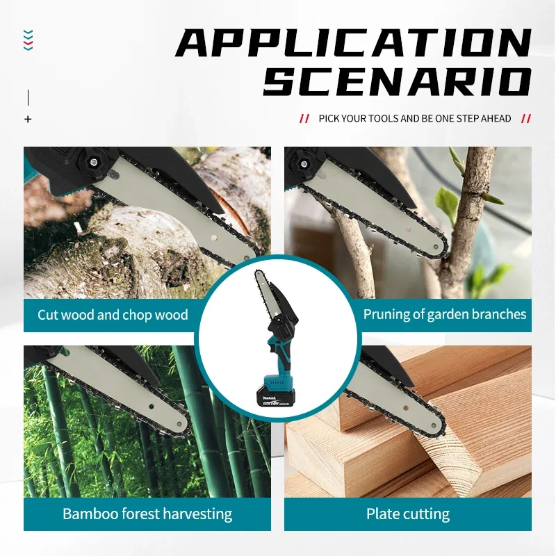 Makita – scie à main simple avec batterie au Lithium sans balais 18V, pour usage domestique, petite scie à bois de chauffage portative, Portable pour l'extérieur