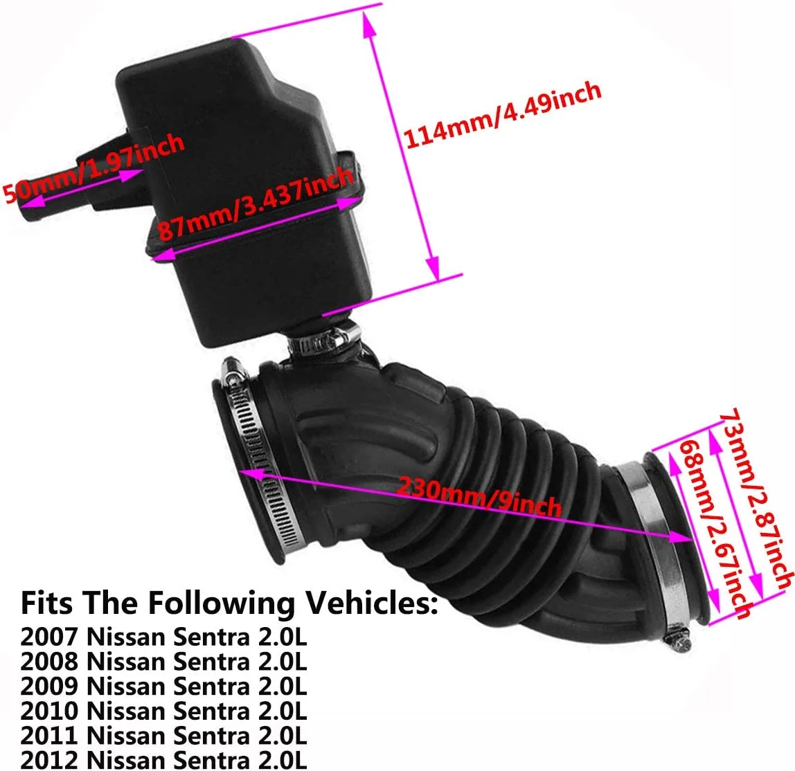 For Nissan Sentra 2.0L 2007-2012 Car Engine Air Intake Hose With Upper Duct Pipe 16576ET00A 696-00 16576-ET000 696-003 In stock