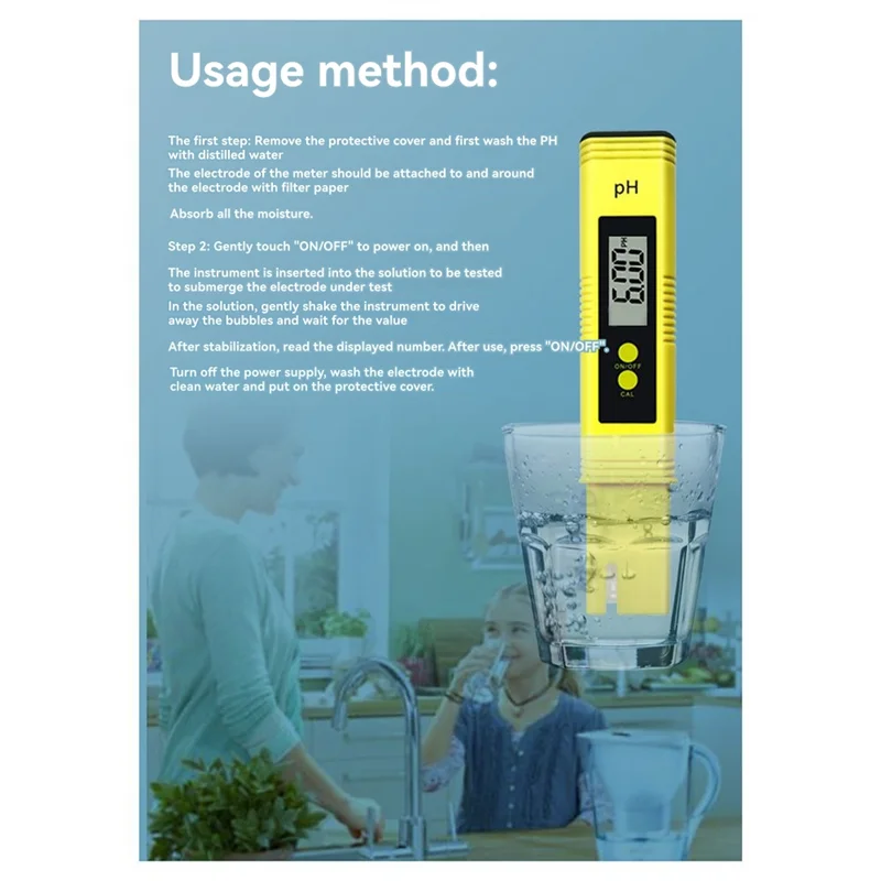 

BAAJ-High-Precision Water PH Tester With Titanium Probe, Auto Calibration For Pool & Aquarium B