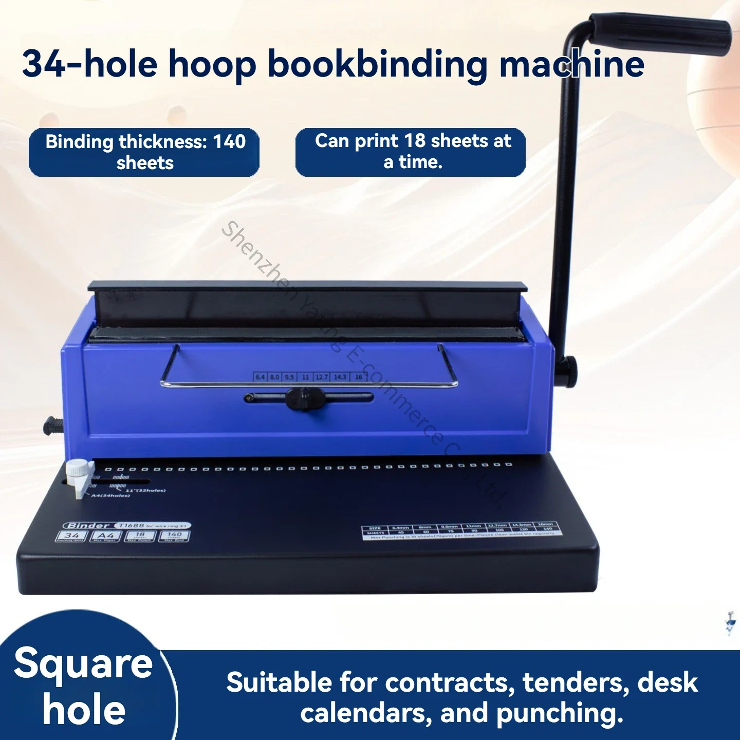 Manual Electric Hole Binding Machine Iron Ring 2:1 Small Punching A4 YO Double Coil Holebinding 34 Square Loose-leaf Calendar