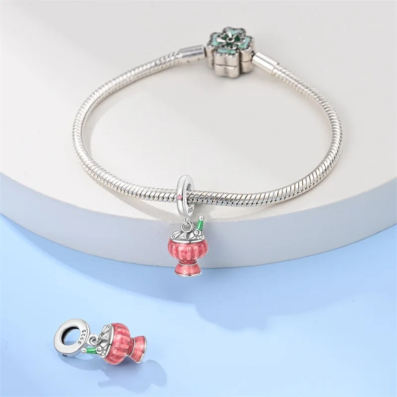 925 Sterling Silver Ice Beer Party Charms Pendant Fit 3mm Original Bracelet DIY Women Exquisite Birthday Party Jewelry Gifts