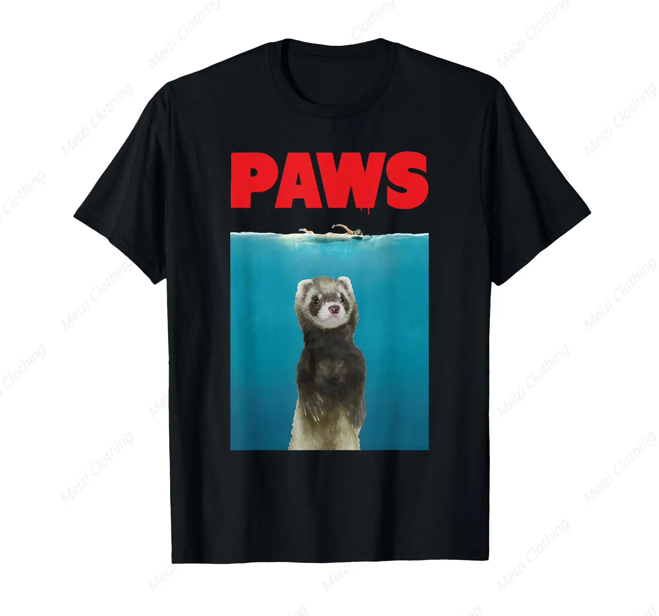 Paws Ferret Fun T-shirt Imitate Ferret Lover Gift T-shirt Fashion Cool Shirt Pure Cotton Casual Breathable Clothes