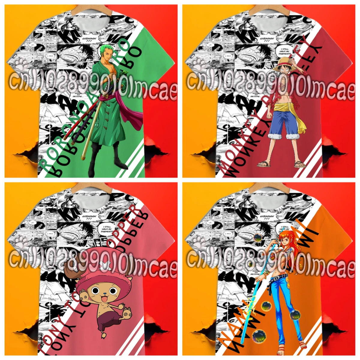 Anime une pièce T-shirt Cosplay Luffy Roronoa Zoro vêtements d'été vêtements de sport pour enfants ample confortable mode T-shirt haut