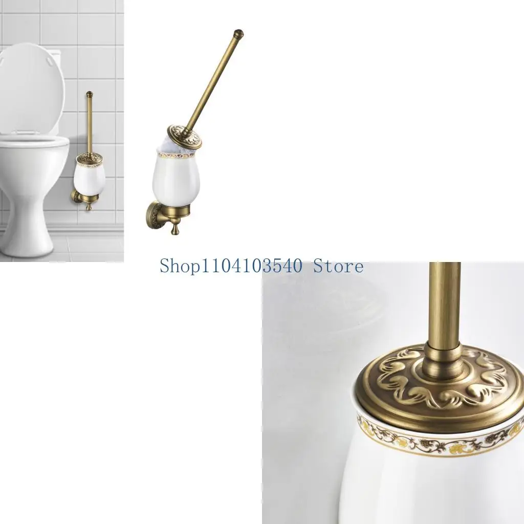 02DC Decorative Toilet Brush Stand with Strong Base Slip Resistant Toilet Brush Storage Solution Homes Improvement Accessory