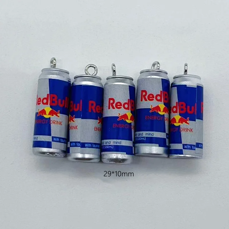 10 piece resin Red Bull can - perfect for jewelry DIY making earrings necklaces keychains