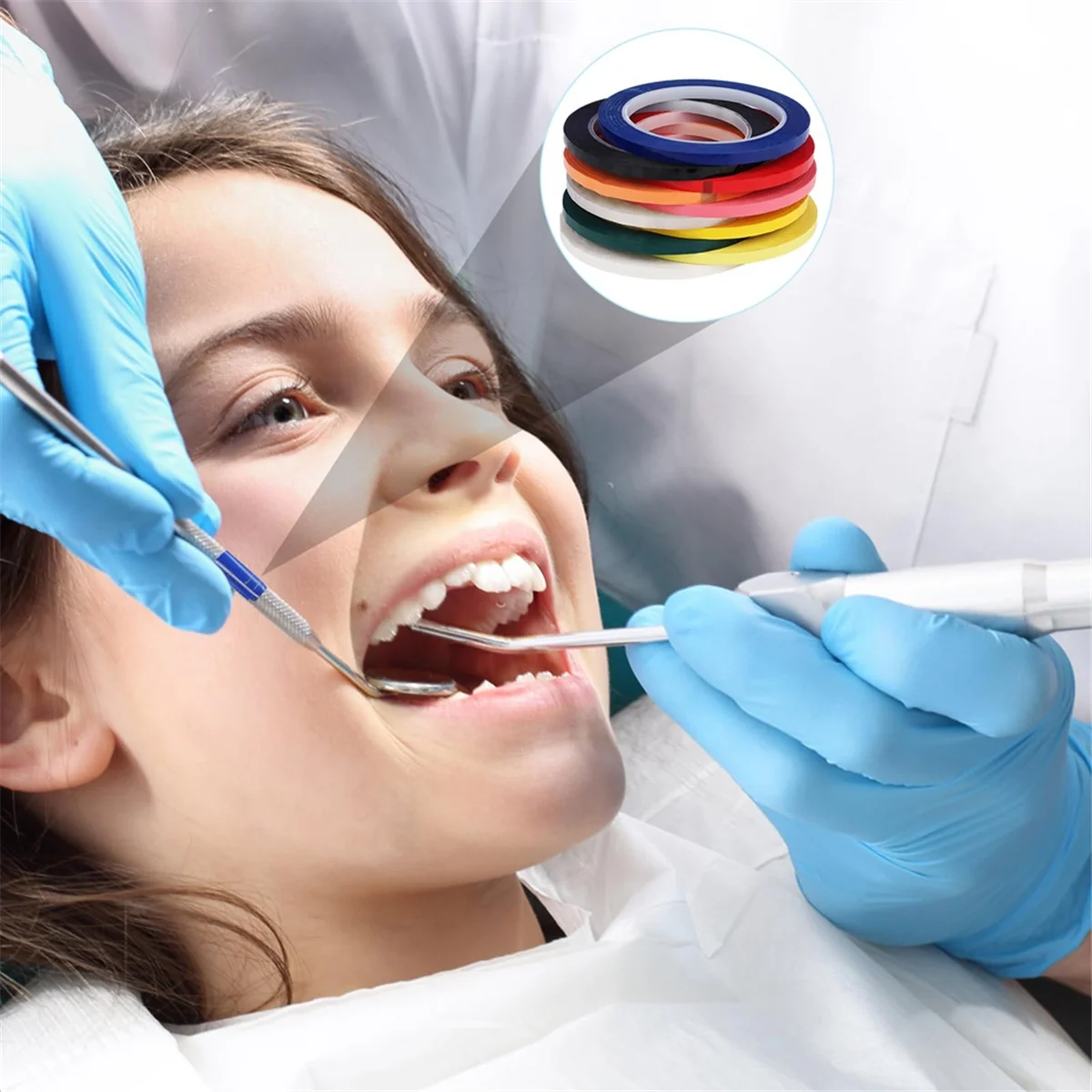 10 rollos de cinta Autoclave, cinta de identificación de instrumentos de 0,24 pulgadas de ancho y 216,5 pulgadas de longitud, 10 colores