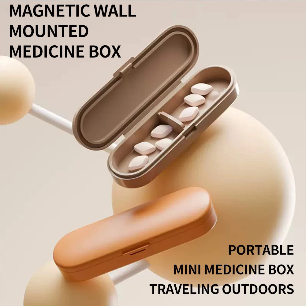 Ultra Mini Portable Medicine Box Magnetic Suction Drug Dispenser Sealed Pill Storage Container Light Avoidant Medicine Storage