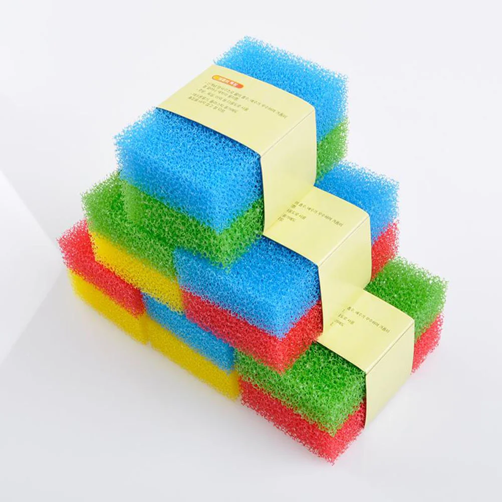 10pcs Simulation Loofah Scouring Pad Kitchen Dishwashing Sponge Cleaning Pad Sponge Cloth (Random Color)