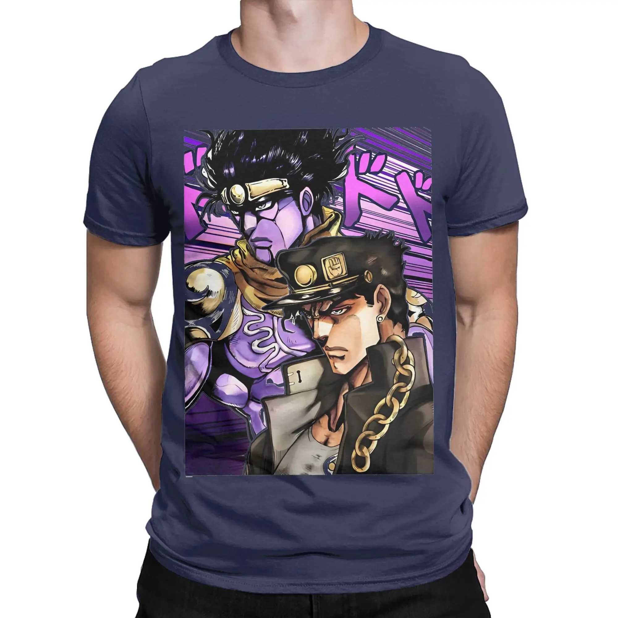 Jojos Bizarre Adventure Anime T Shirts for Men Women Pure Cotton Vintage T-Shirt Crewneck Yare Yare Daze Tee Shirt Clothes