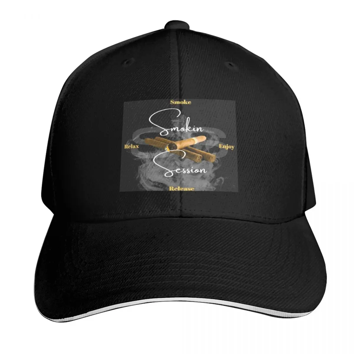 Smokin Session, for the Cigar Lovers. Smoke, Relax, Release, Enjoy! Baseball Cap Men Women Casual Summer Sport Sun Cap