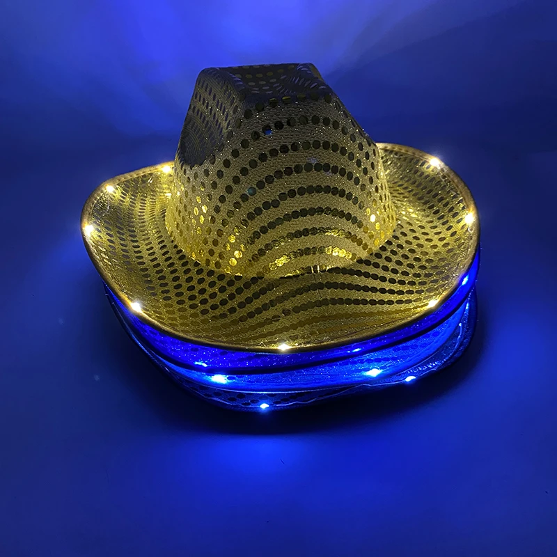 Fashion Glowing Cosplay Cap Fluorescent Night Club DJ Dance Supplies Performance Costume Hat for Men Women Luminous Accessories