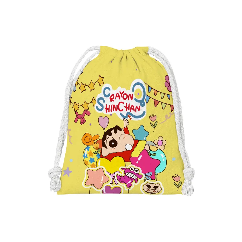 Cartoon Crayon Shin Chan Series Drawstring Bag Anime Kawaii Cute Bundle Pocket Storage Bag Daily Neat Storage Lovely Girls Gifts