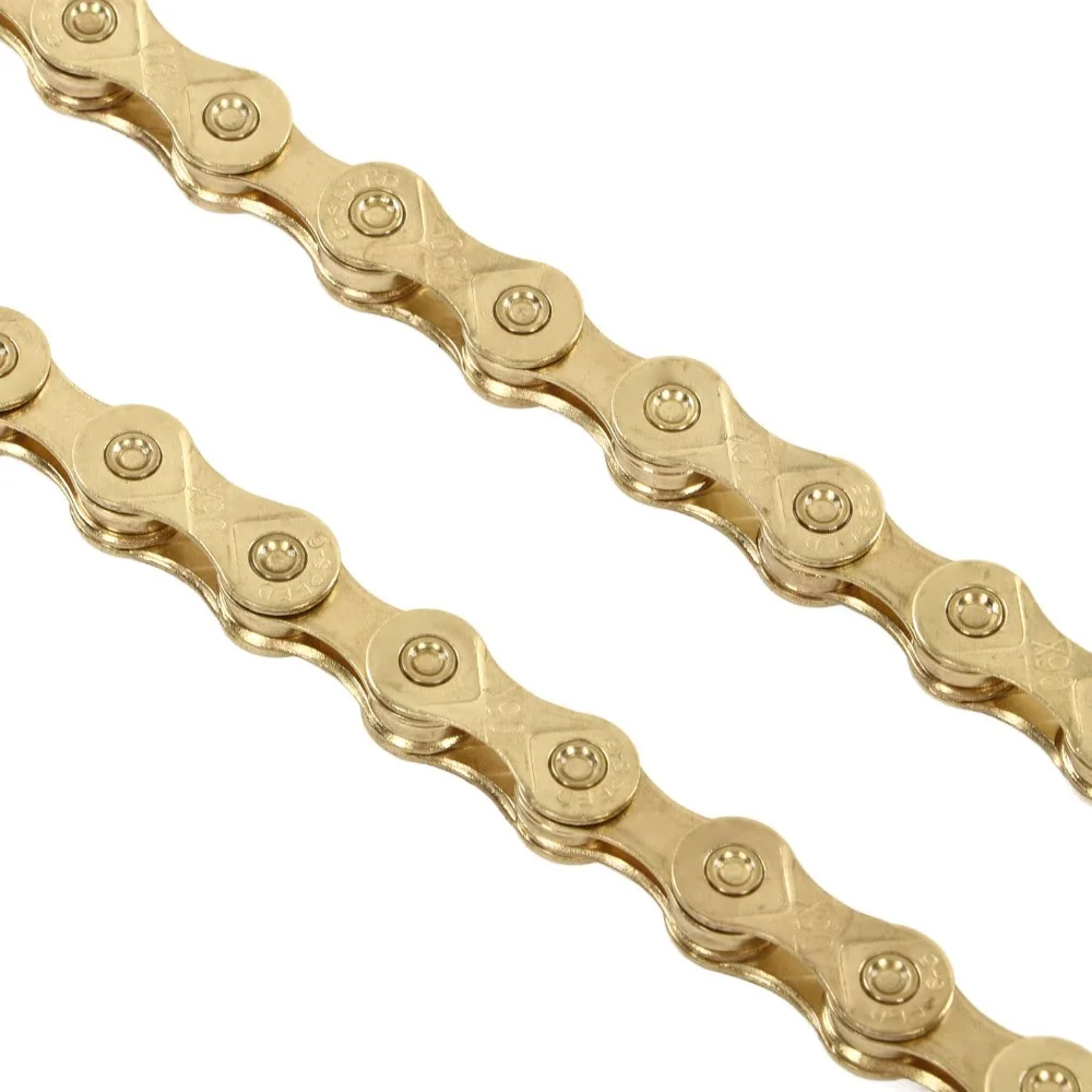 

9 Speed Bike Chain 116 Links High Performance Mountain Bike Chain Gold High Carbon Steel Replacement Chain