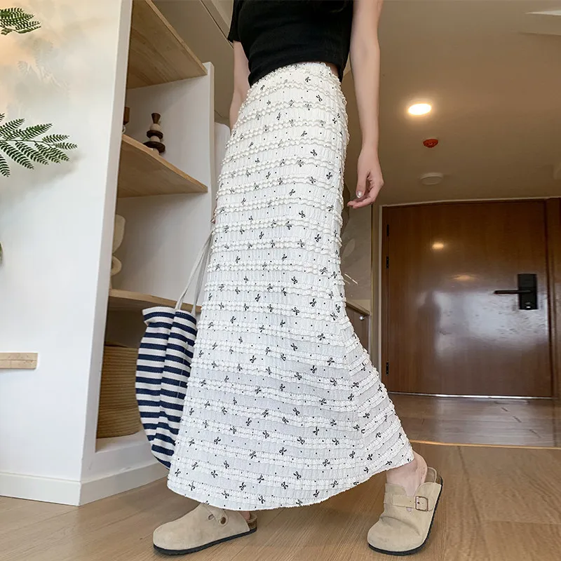 Floral Print A-Line Mini Skirt Women's Spring Summer New High Waist Slim Fit Butterfly Knot Korean Style Half-length Skirt