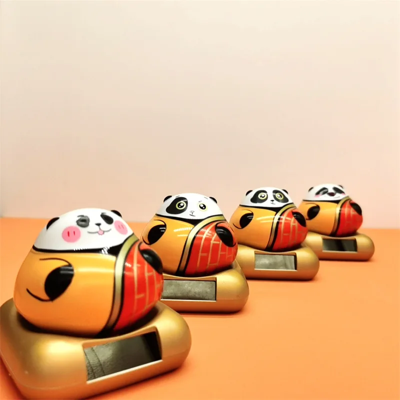 

Solar Powered Ornaments Bobble Head Doll Panda Cartoon Doll Interior Creative Car Interior
