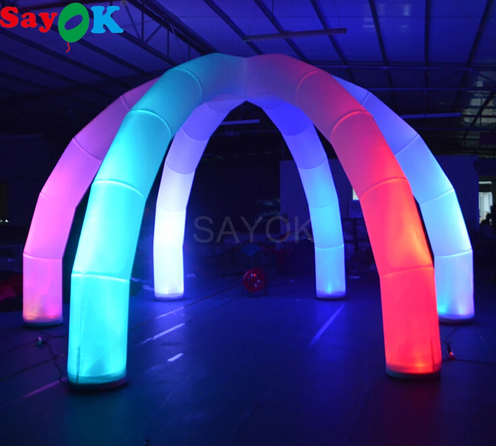 

Outdoor Inflatable Spider Ten With 6 Legs Led Arch Tent 6x6x3m 16 Color Changing Lights For Exhibition Event Rental