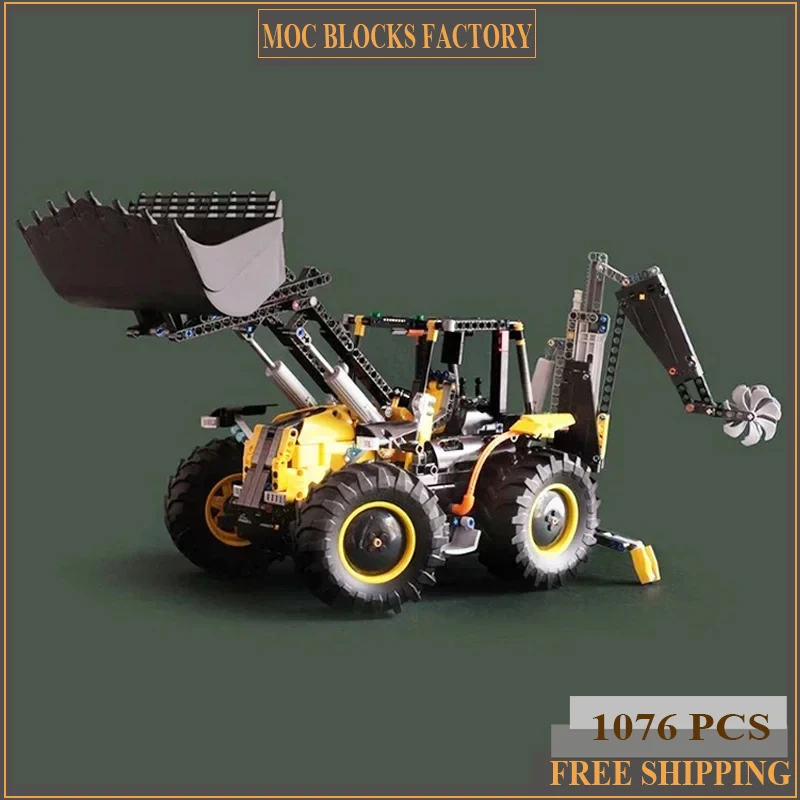 

Moc Building Bricks C-Model Backhoe Loader Model Technology Modular Blocks Gifts City CarToys For DIY Sets Assembly