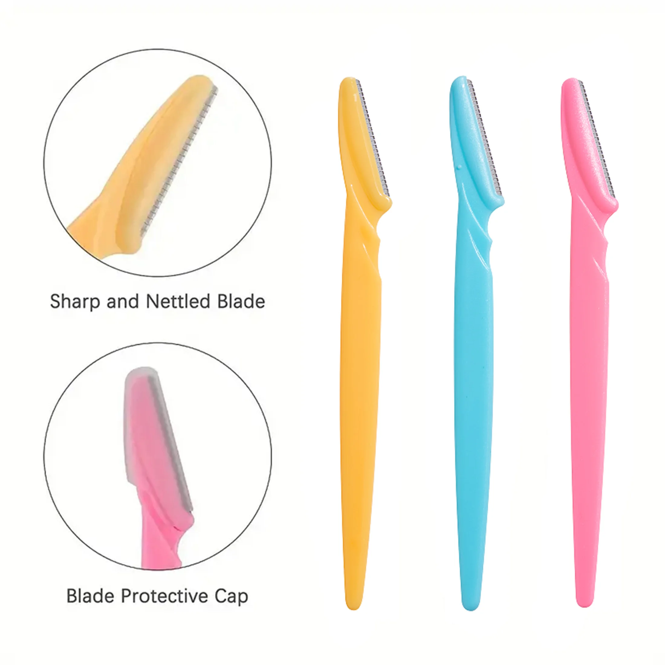 المحمولة أداة قص الحواجب شفرة المرأة ماكينة حلاقة الوجه سكين السلامة ماكياج مكشطة أداة إزالة الشعر لإزالة شعر الحاجب #2