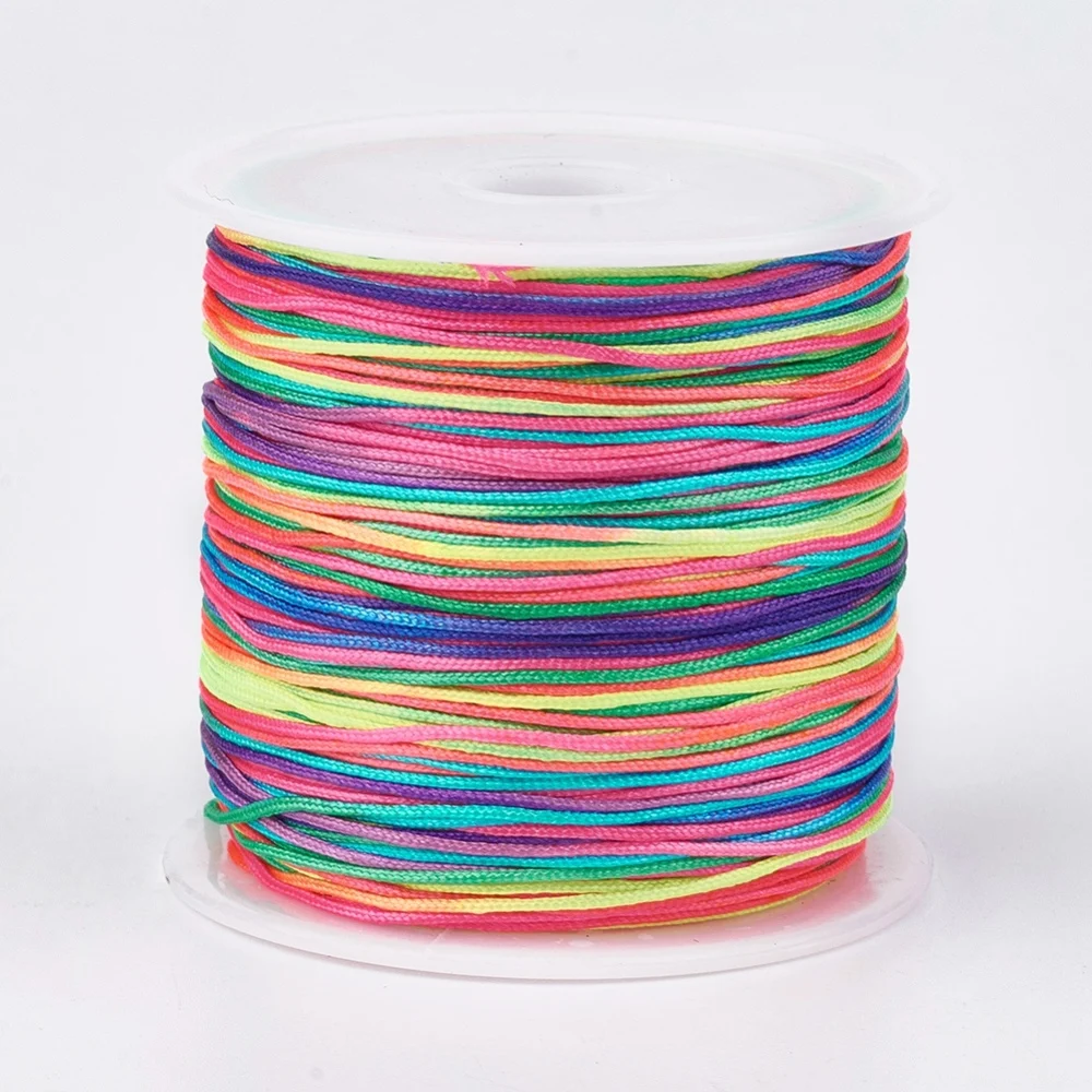 

1roll Nylon Thread Nylon Jewelry Cord for Custom Woven Jewelry Making Colorful 0.8mm 49.21 yards(45m)/roll