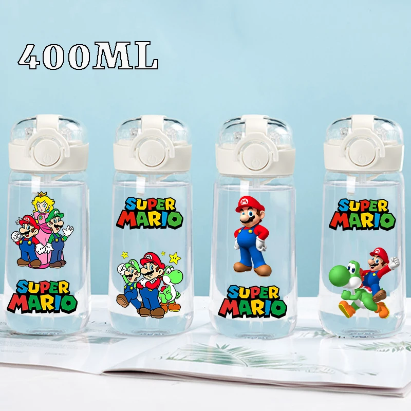 

Бутылка для воды 400 мл «Супер Марио», прозрачная, пластиковая, стильная, большая емкость, мультяшный дизайн, для улицы, путешествий, сока, отличный подарок
