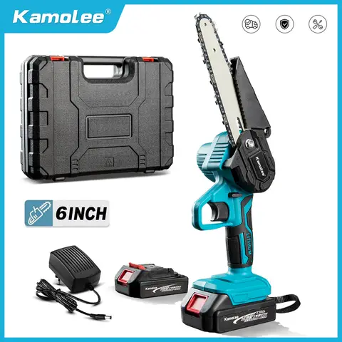 Kamolee 미니 전기 톱, 충전식 체인 톱, 목재 절단기, 정원 가지 치기 전동 공구, 21V, 6 인치