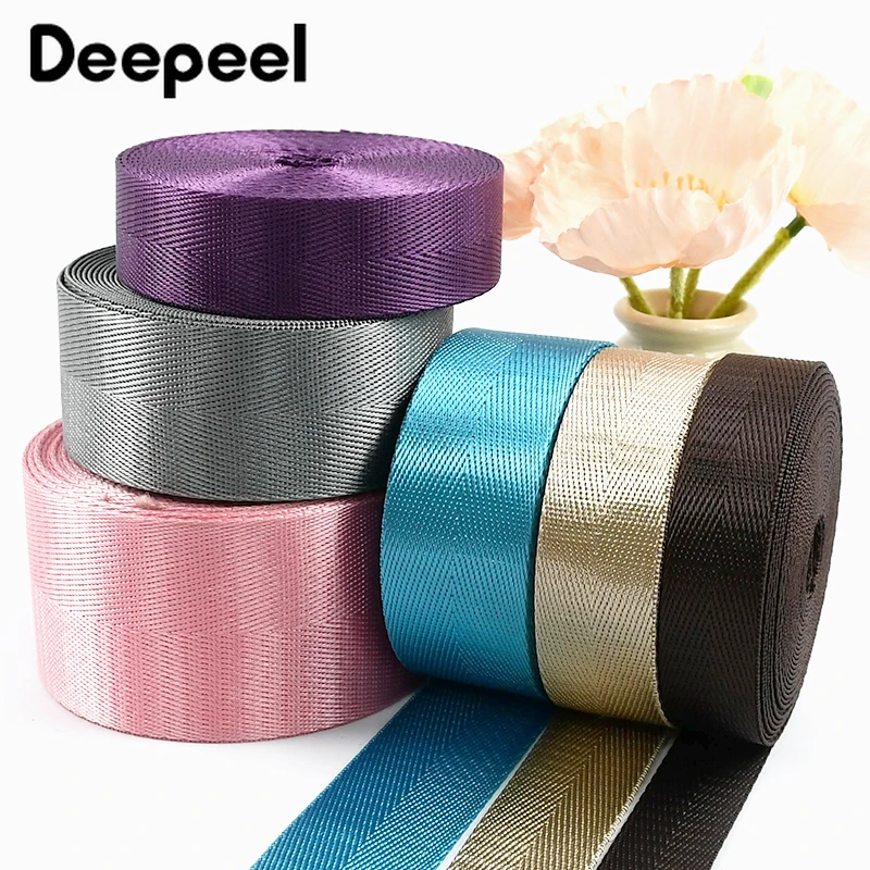

10Meters 20-50mm Color Nylon Ribbon Band for Shoulder Bag Strap Bias Binding Tape Luggage Decorative Webbing Sewing Accessories