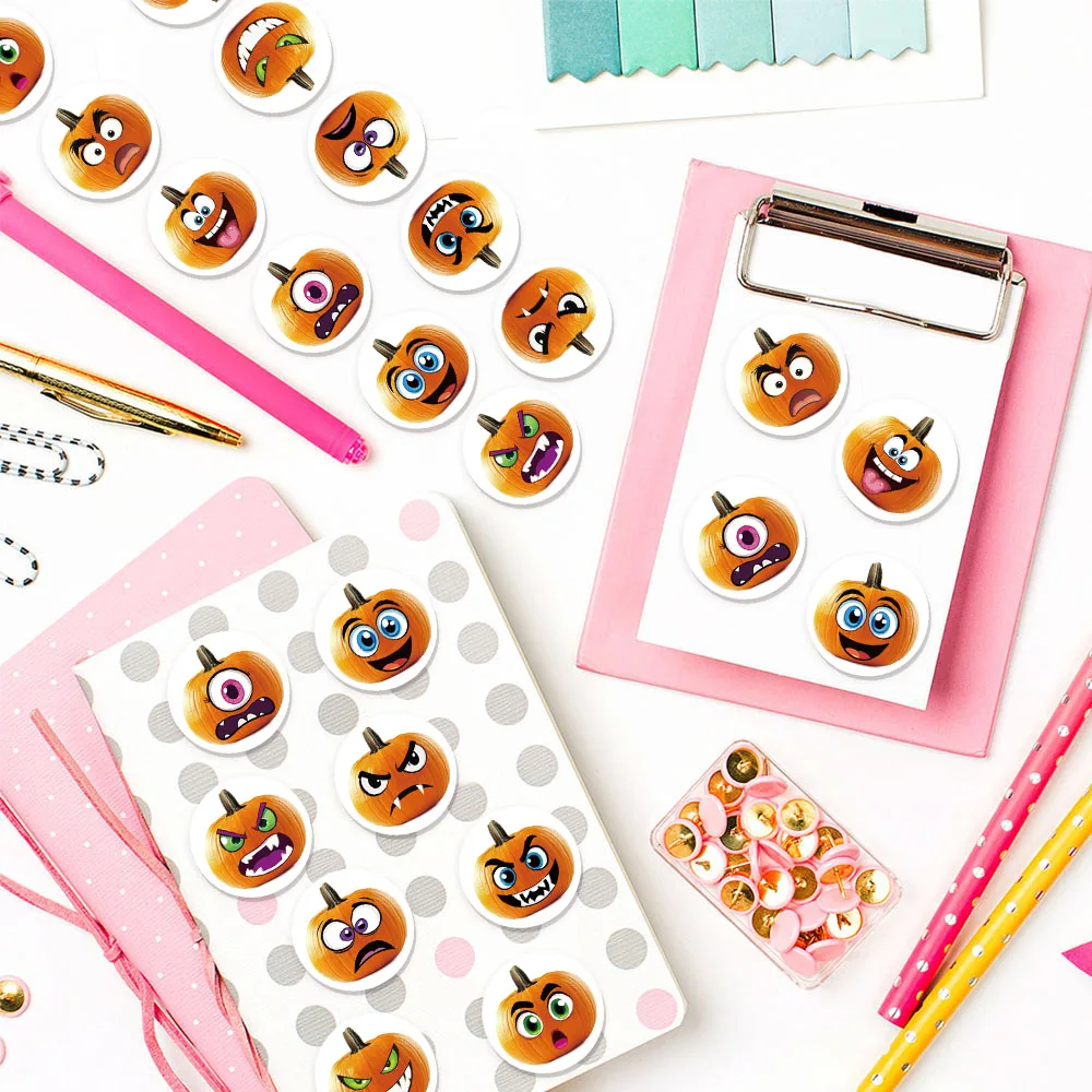 500PCS Fun and Humorous Pumpkin Stickers DIY Luggage Notebook Speaker Skateboard Water Cup Clipping Label Sealing