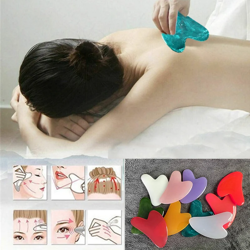 Guasha Massage for Face Resin Beeswax Gua Sha Imitation Jade Board Acupoint Eye Care SPA Massager Tool massage visage