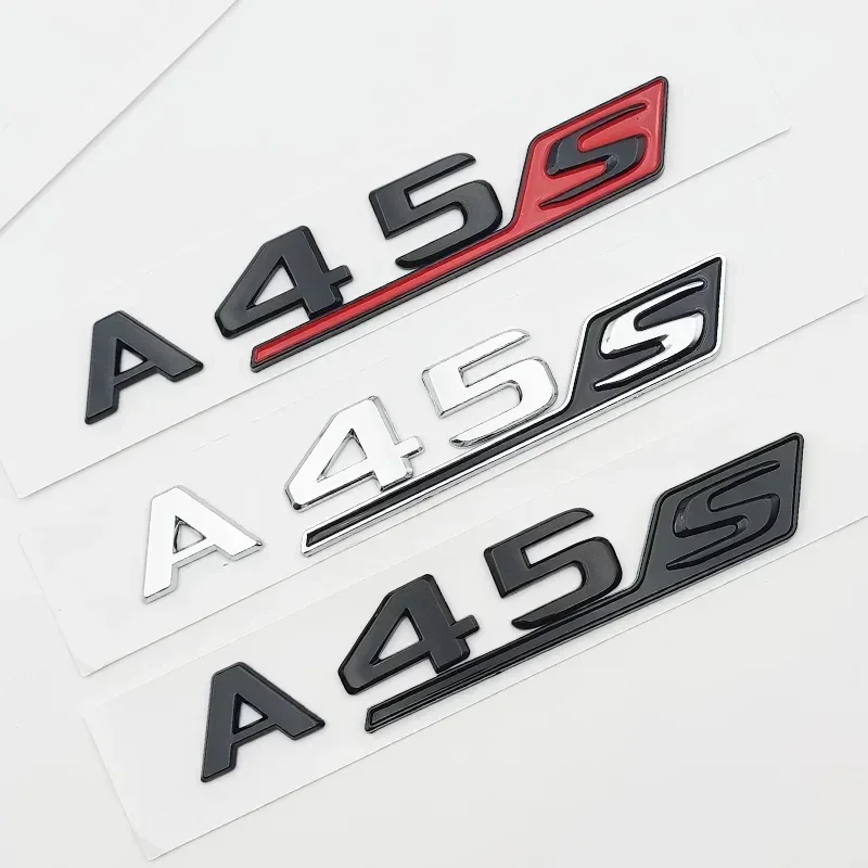 

3D ABS For Mercedes Chrome Black Red Car Trunk Letters Decal Sticker Benz A45 AMG W177 W176 A45S Emblem Logo Auto Accessories