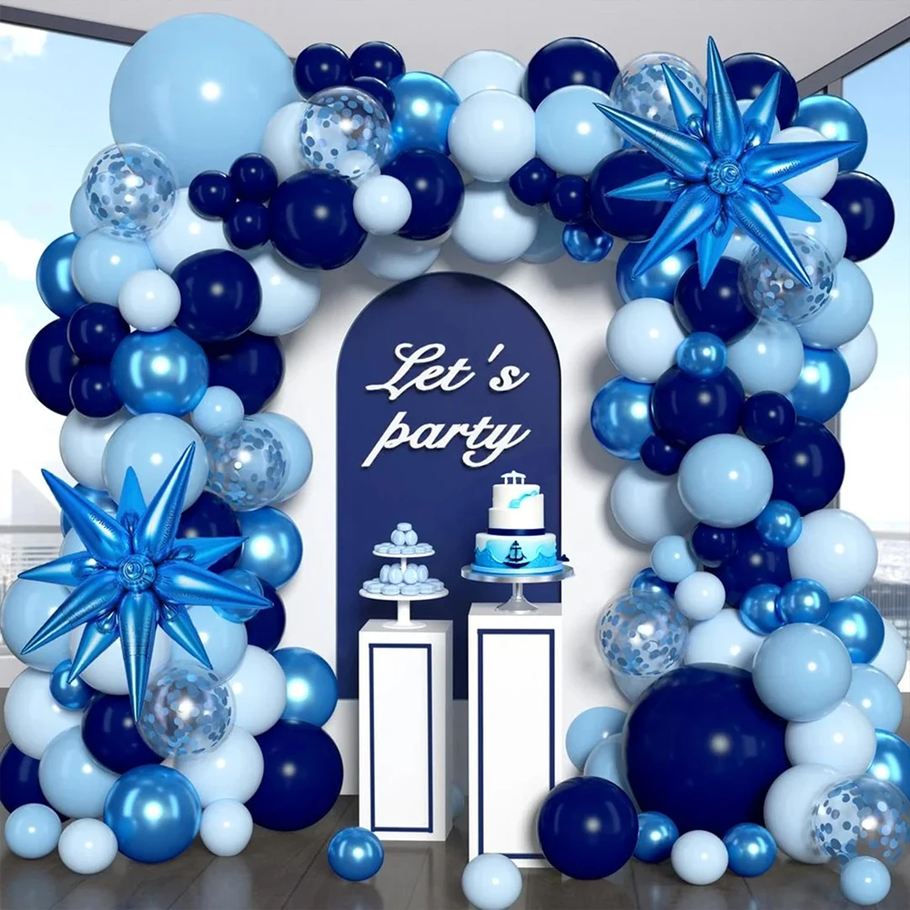 131-teiliges Marineblaues Luftballon-Girlanden-Set, für Abschlussfeier, Babyparty, Geburtstagsfeier, Hochzeit, Jubiläumsdekorationen