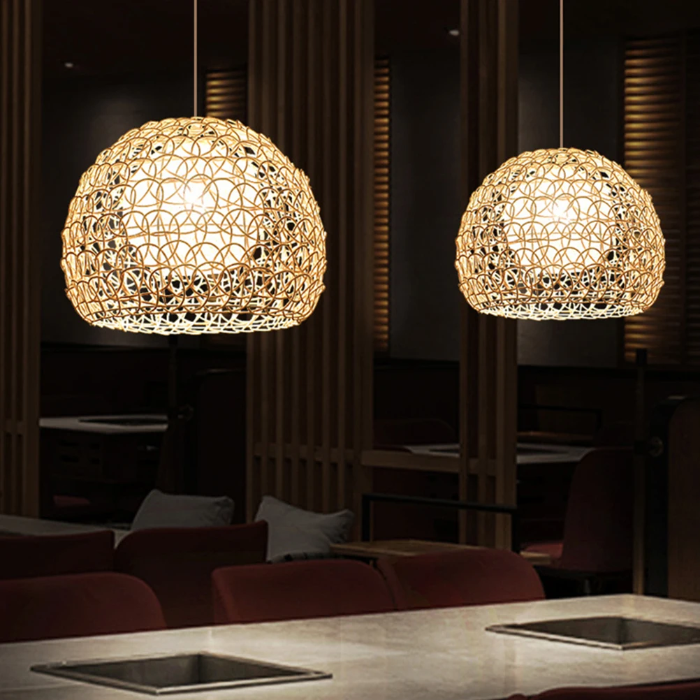 

Rattan Chandelier Lamp Shade Art Light Lampshade Lighting Decor Ceiling Cover Decoration Restaurant Supply