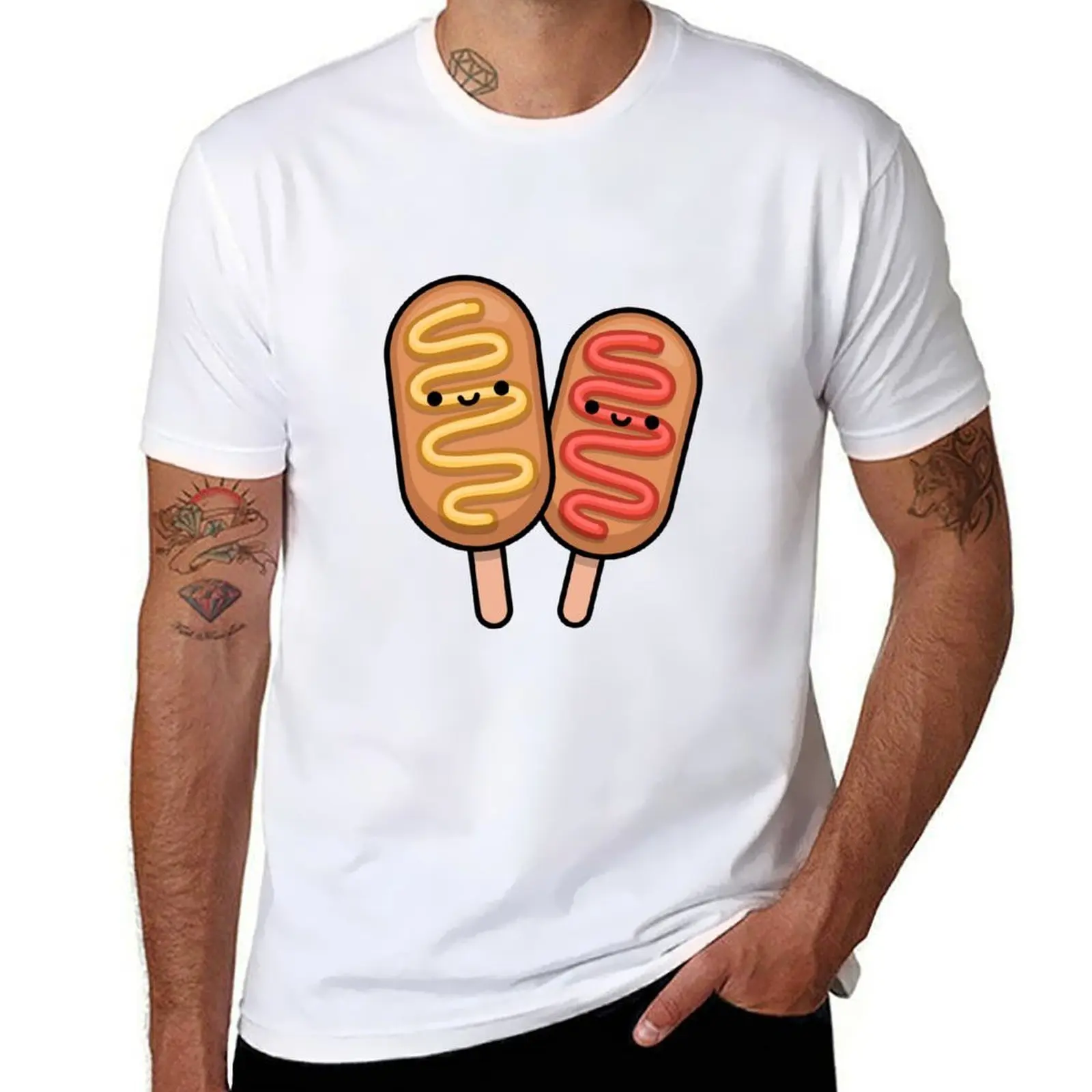 

Corndogs T-Shirt Casual Street Style Short Sleeve Tee
